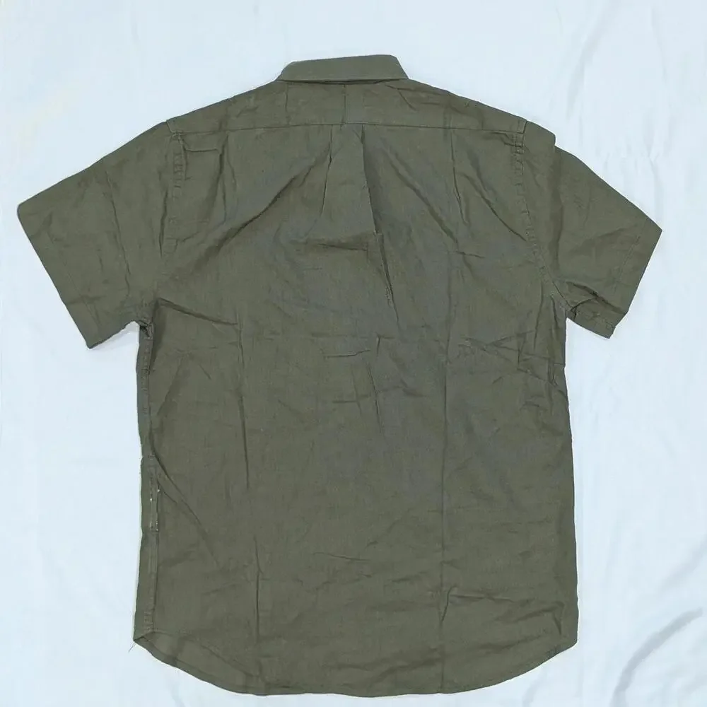 Polo Ralph Lauren Custom Slim Fit Linen Shirt L Olive Green NWT Short Sleeve - Picture 6 of 7